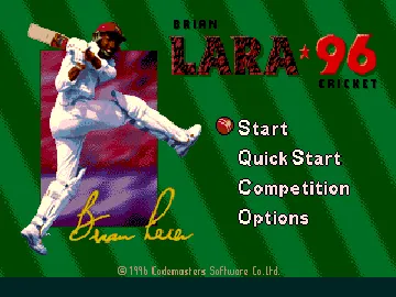 Brian Lara Cricket 96 (Europe) (April 1996) screen shot title